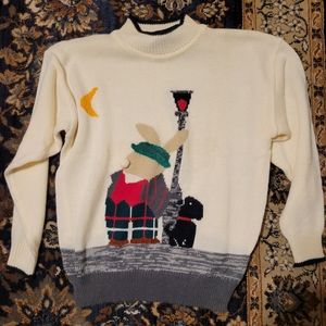 Novelty Print Sweater 1980s